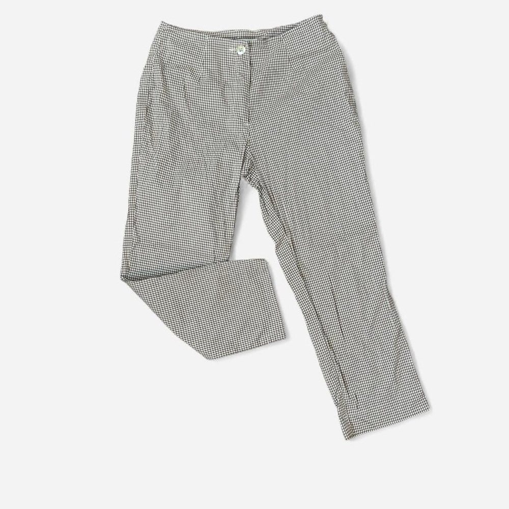 Preppy Chocolate Brown Gingham Capris Size S Picnic Euro Feminine